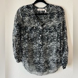 Isabel Marant sheer silk blouse with pockets in the front